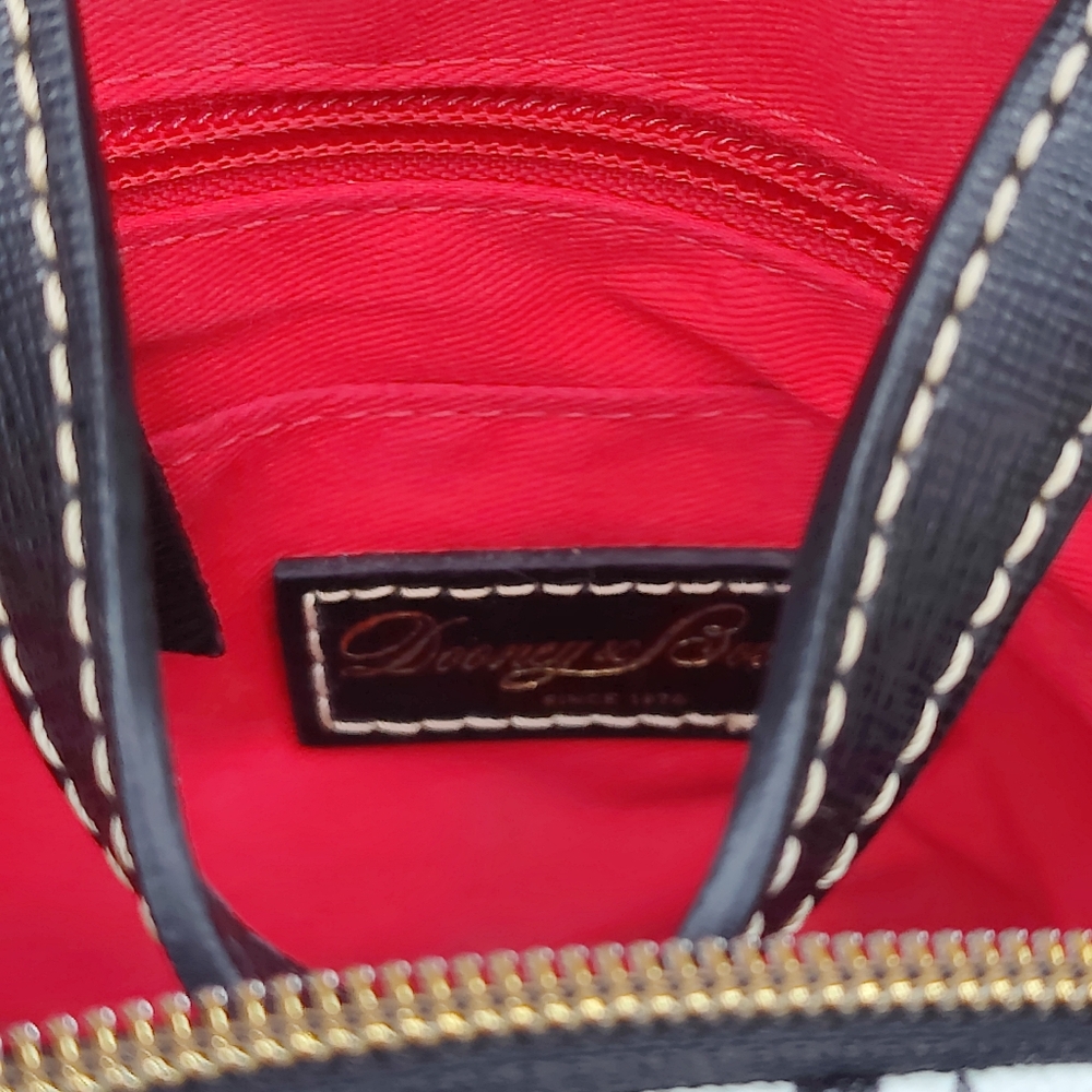 Dooney & Bourke Black and White Houndstooth Satchel - Picture 8 of 9
